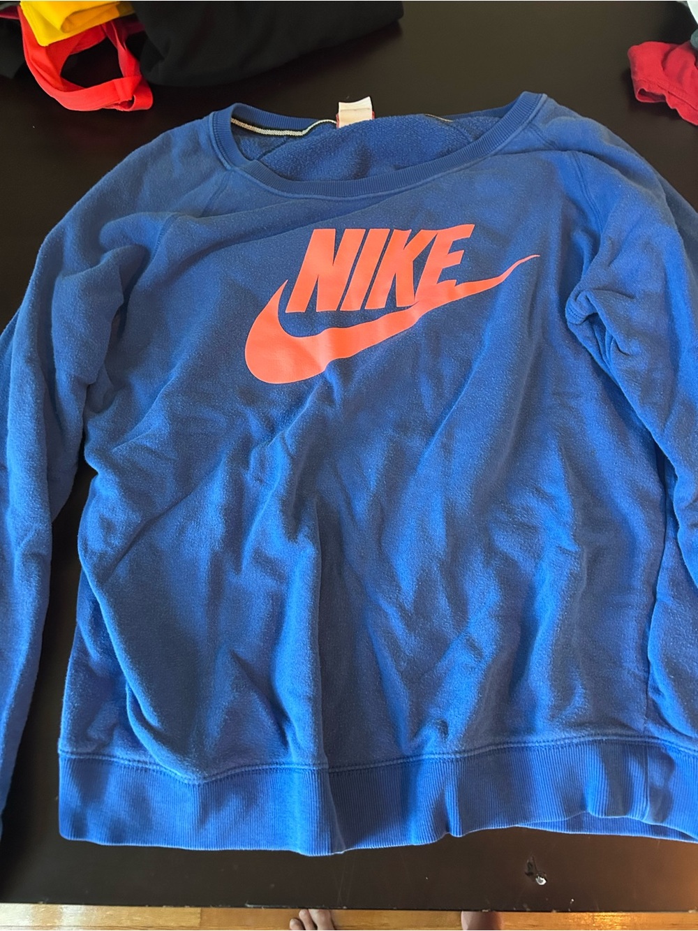 Nike Women’s Royal Blue Crewneck Sweatshirt with Coral Logo